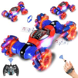 더 제스처 감지 RC 스턴트 카 조명 음악 용 만 5 7 8 13세 2 4GHz 4웨스턴디지털 WD 수동 제어 360