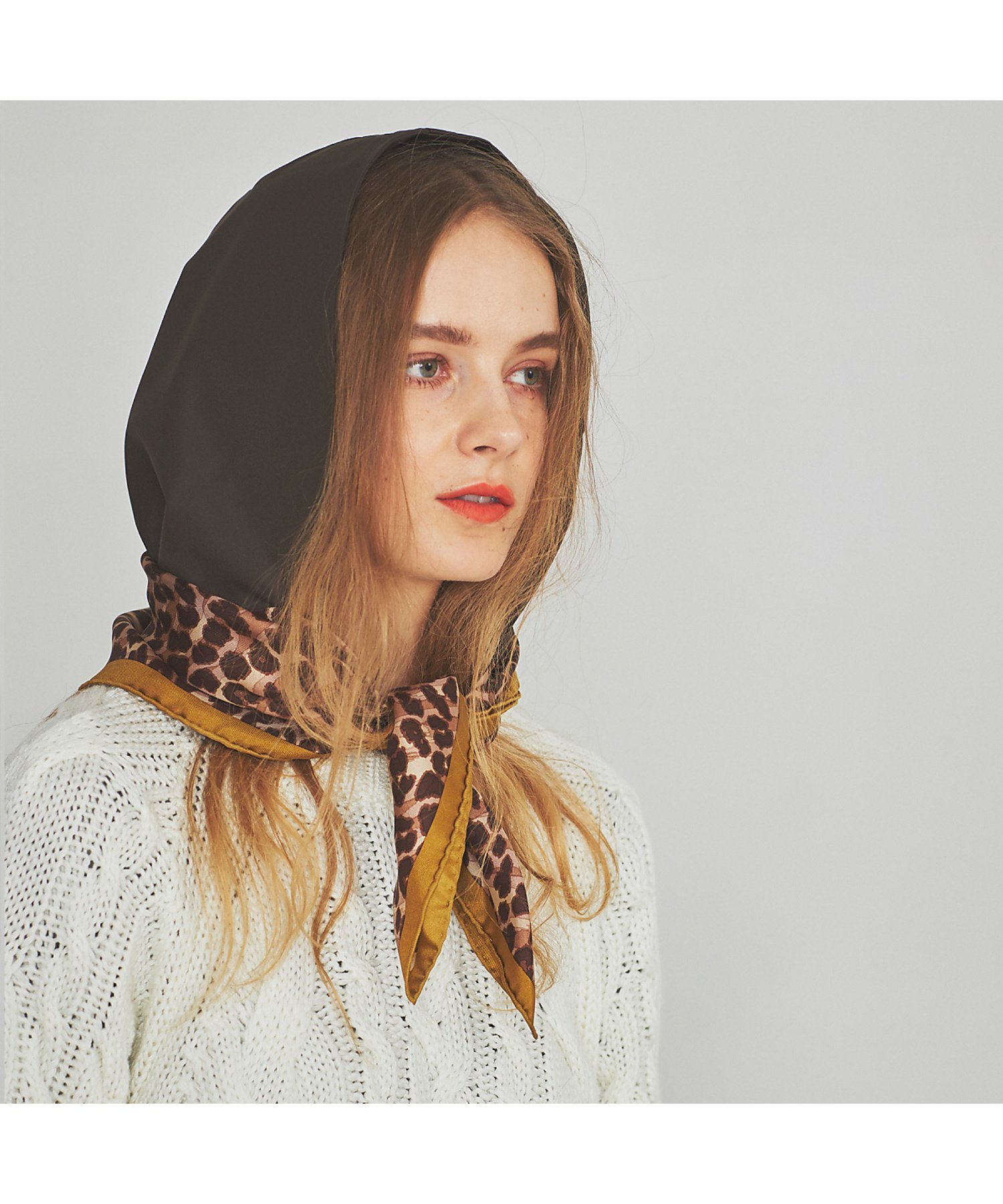 Rouge vif la cle Fashion SALE30 OFF manipuri마니프리 푸드 첨부 스카프 레오파드 루즈 비프 라클레