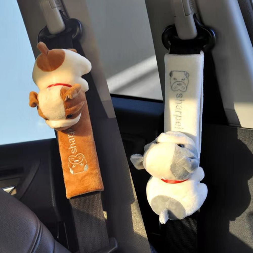 안전 벨트 커버 쿠션 가드 보호 자동차 악세사리 강아지 차량용 인형 캐릭터