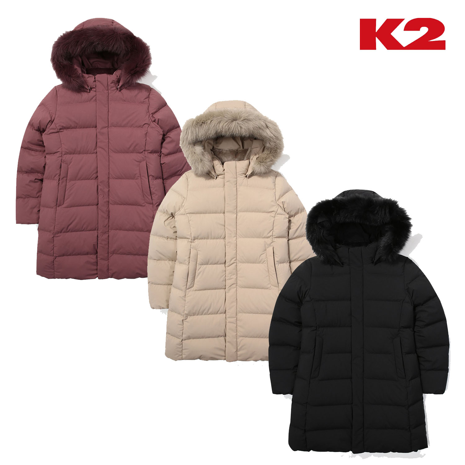 K2 백화점매장판 K2 케이투 여성 아이린 FUR 구스다운 패딩 다운패딩23584