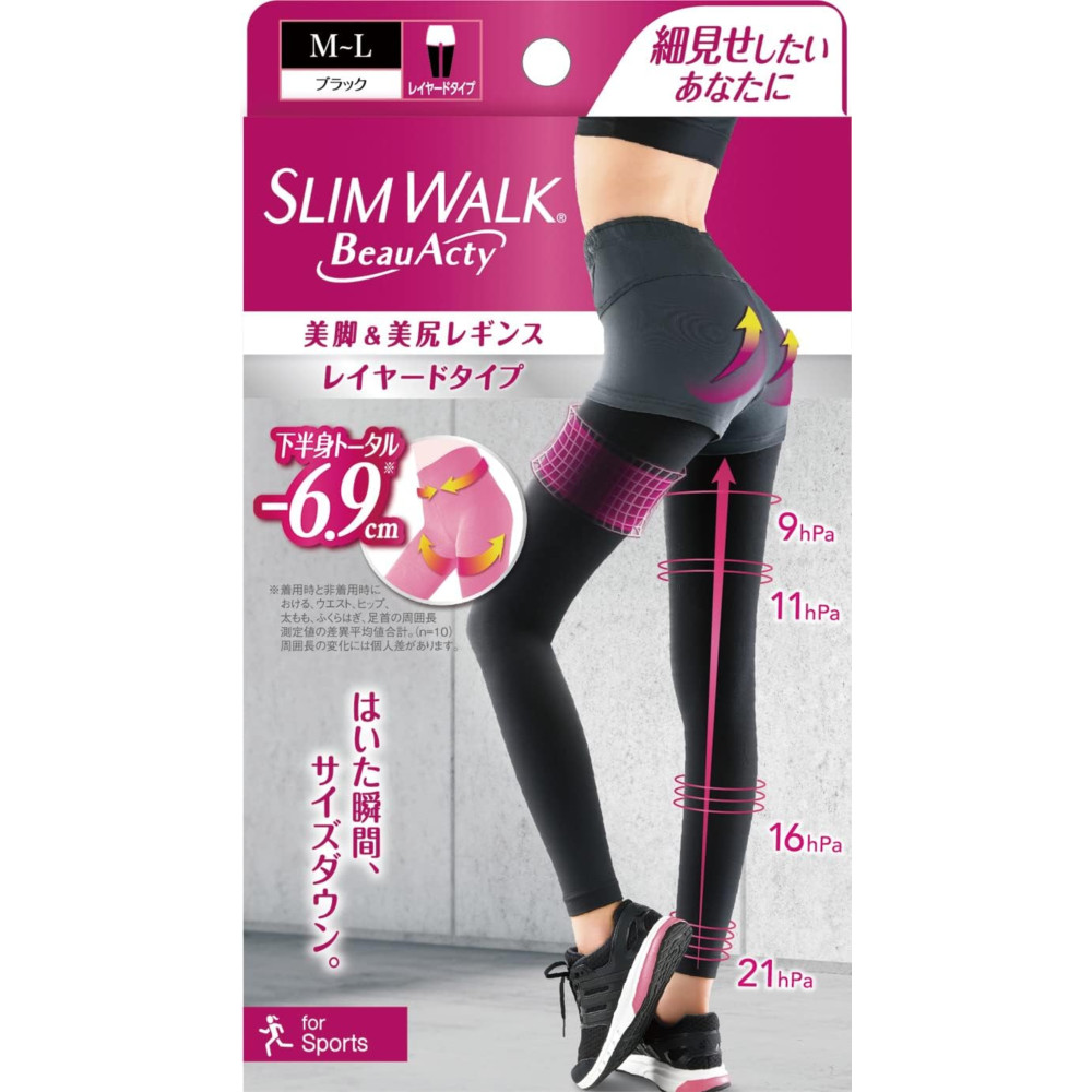 슬림워크 슬림워크 일본 뷰티 액티 레이어드 압박 레깅스 스포츠 힙업 다리 슬림 핏