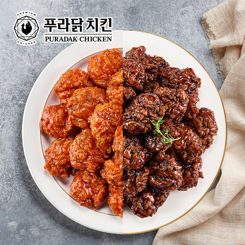 푸라닭 블랙알리오 순살강정 500g 달콤 순살강정 500g