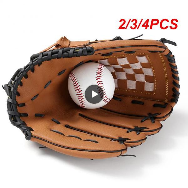2 PCs 소프트볼 장비 연습 가죽 4 3 장갑 글러브 범용 야구