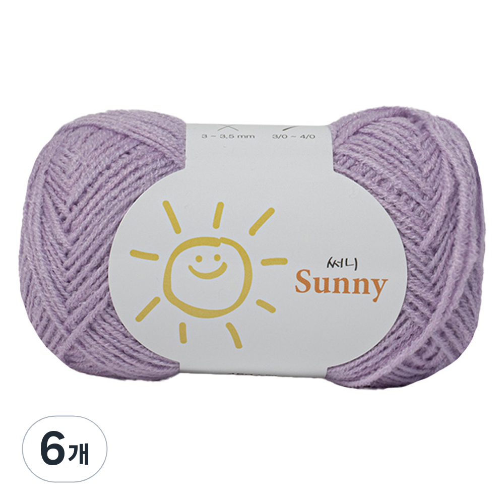 yarna 써니 뜨개실 45g 127 라벤더 6개