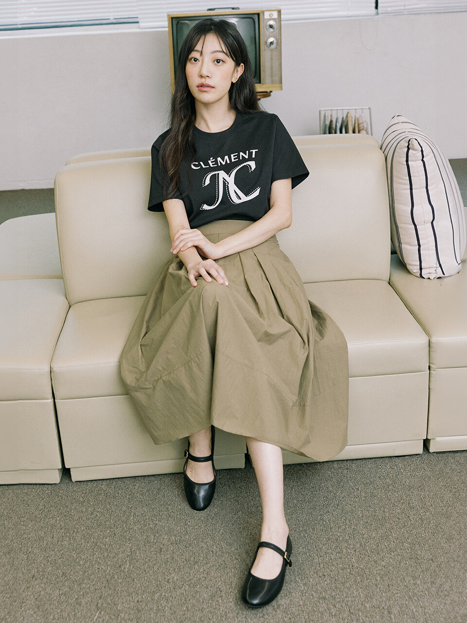 나이스클랍 가 99 000원 나이스클랍 프린트 라운드 티셔츠 X245PWT301