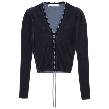 Dion Lee 투톤 레이스업 가디건 SPD08C364