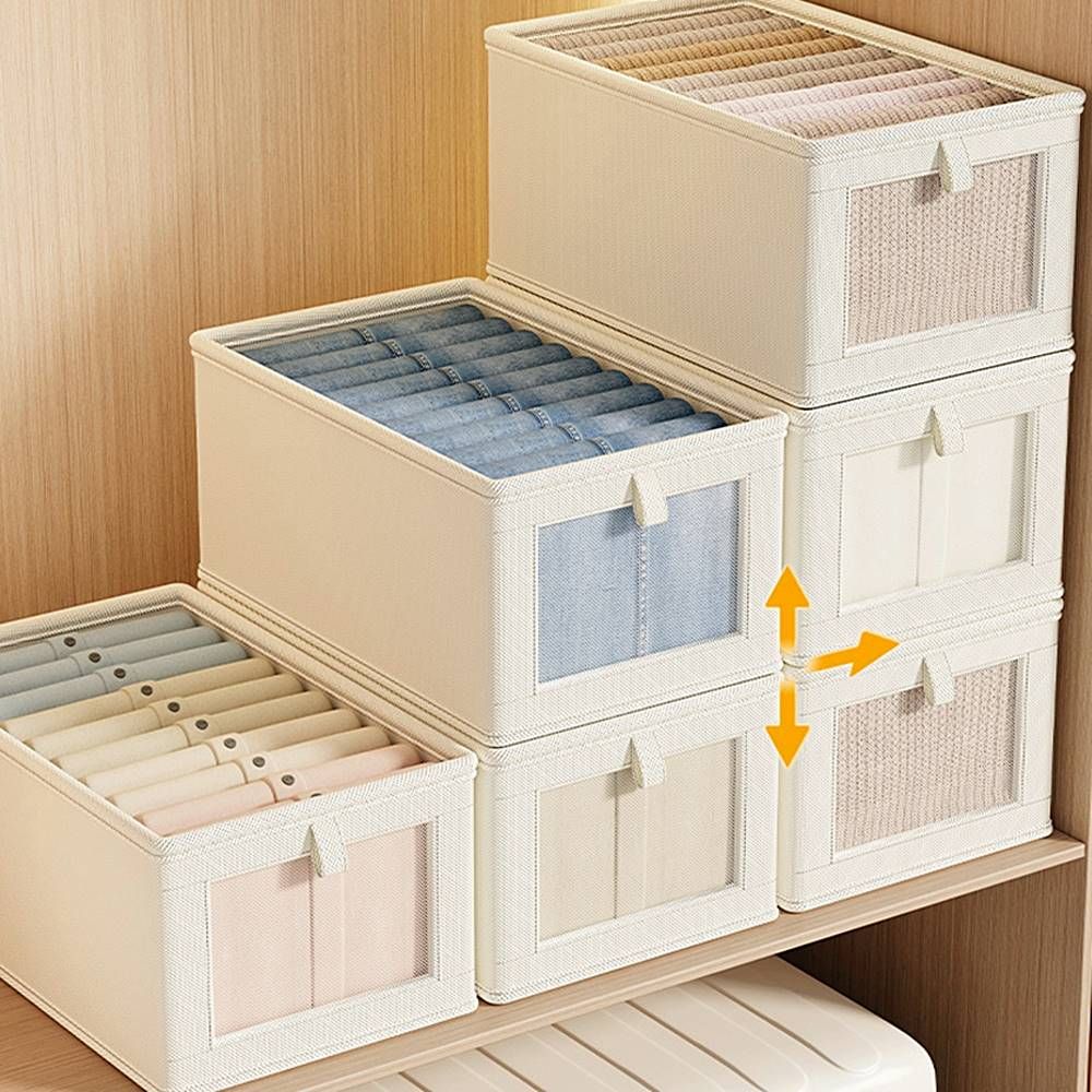 패브릭 수납함 옷정리 이불 투명 리빙박스 접이식 다용도 정리함