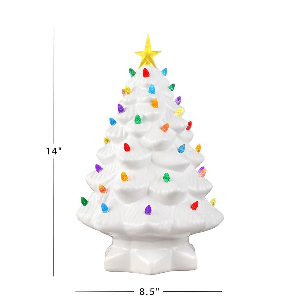 Mr Christmas Nostalgic 세라믹 크리스마스 트리 LED 조명 실내 장식 45 7cm18 14 167936