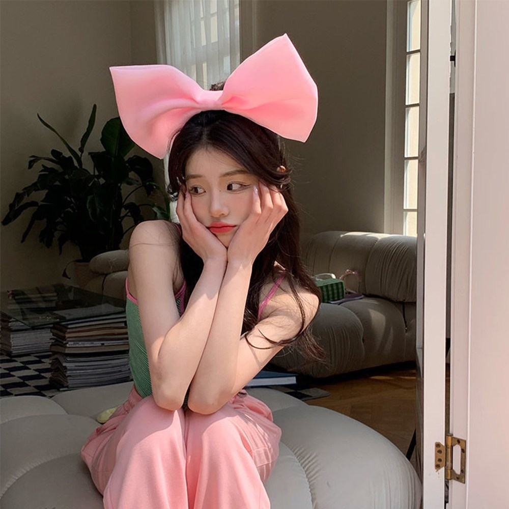 하이유니 킹왕리본 머리띠 헤어밴드 베이비핑크