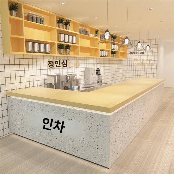 밀크티 숍 테이블 케이크 베이킹 커피 과일 대리석 계산대 코너 그릴 옻칠 코너 커스터마이징