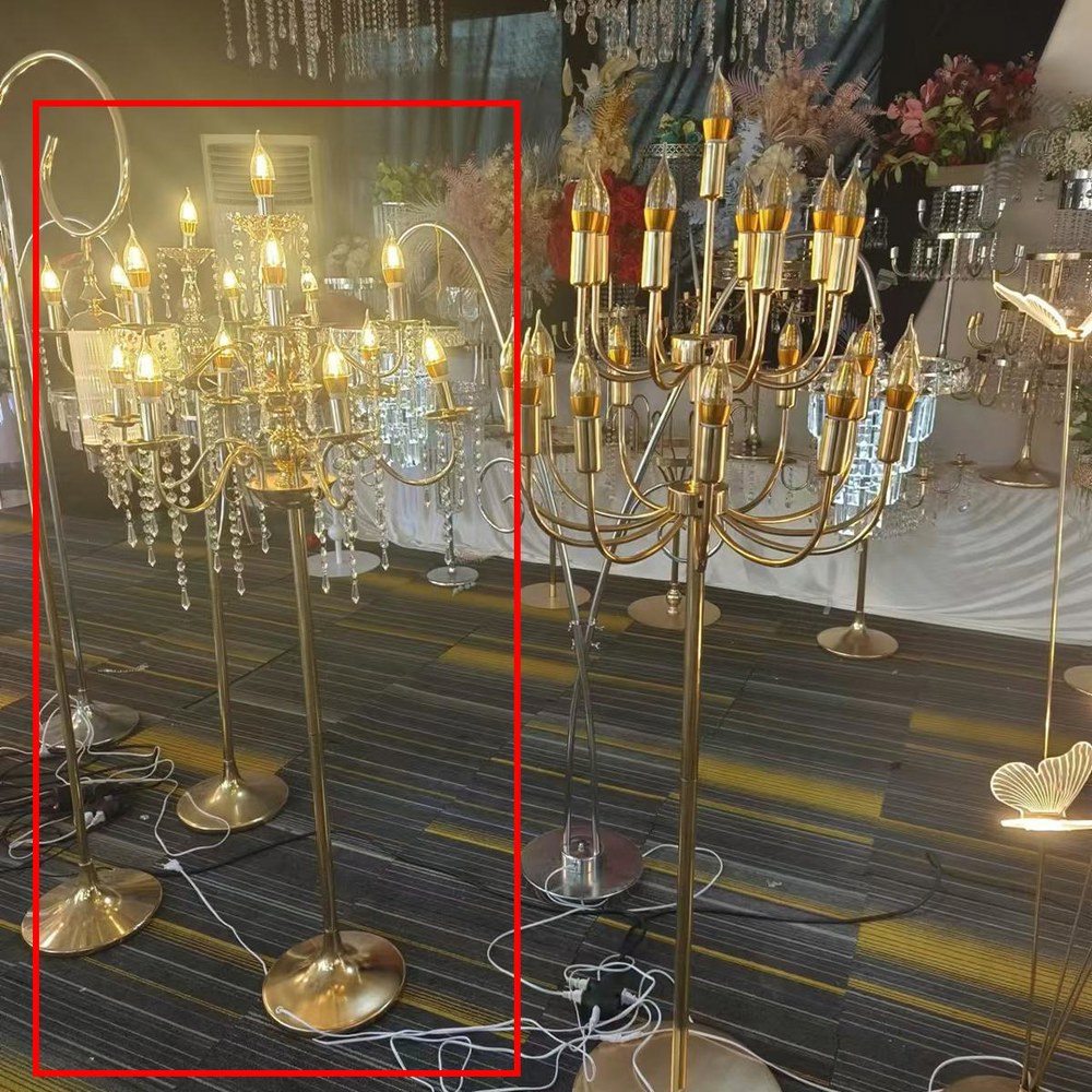 침실 웨딩 조명 램프 스탠드 크리스탈 플로어 샹들리에 럭셔리 5구 촛대 꽃꽂이