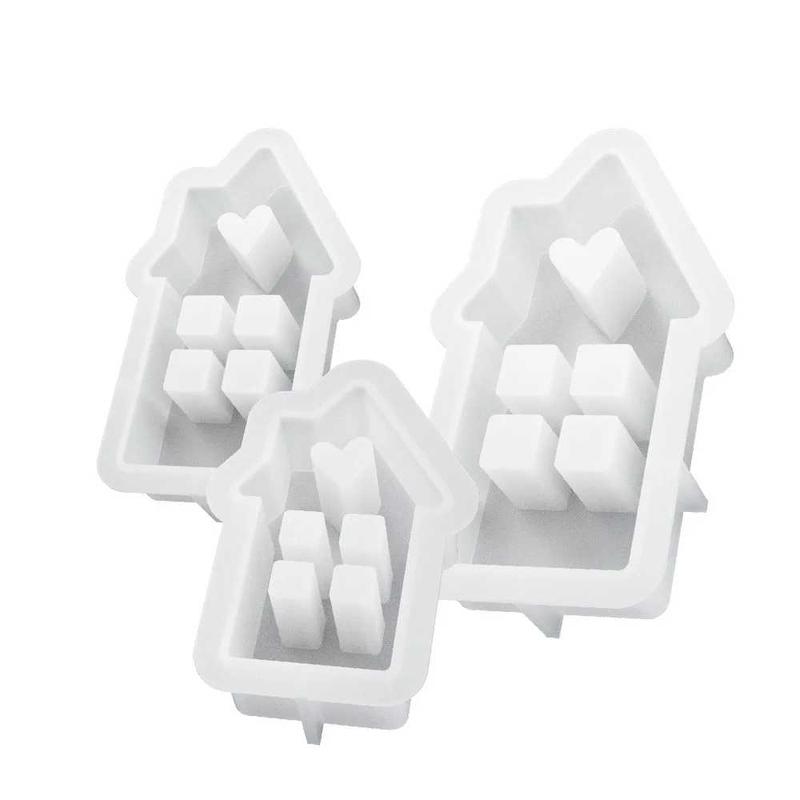 집 모양 캔들 몰드 DIY 에폭시 시멘트 석고 주조 장식품 공예 데코