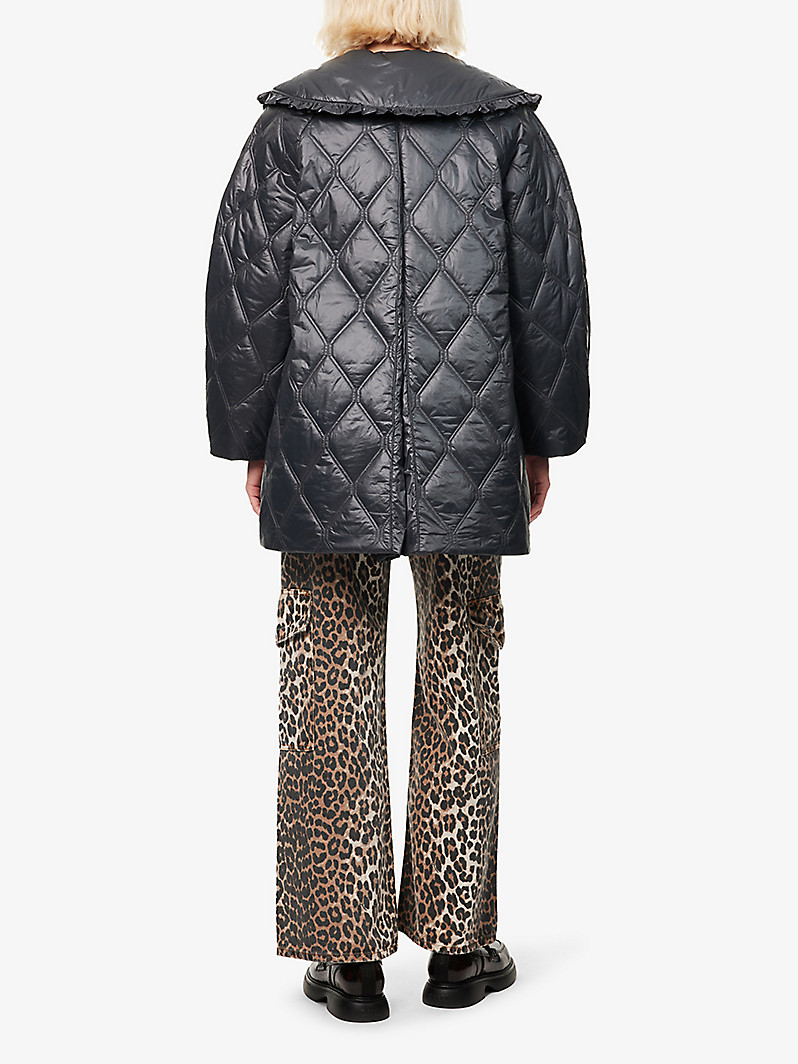 GANNI 가니 샤이니 퀼팅 리사이클 나일론 자켓 Spring Summer 2025 SAND R04390937