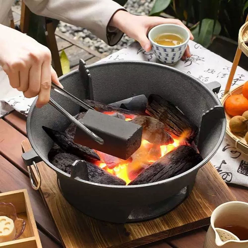 옛날 화로 연탄구이 화덕 전통화로 가정용 숯불 1개 화로 그릴 나무받침