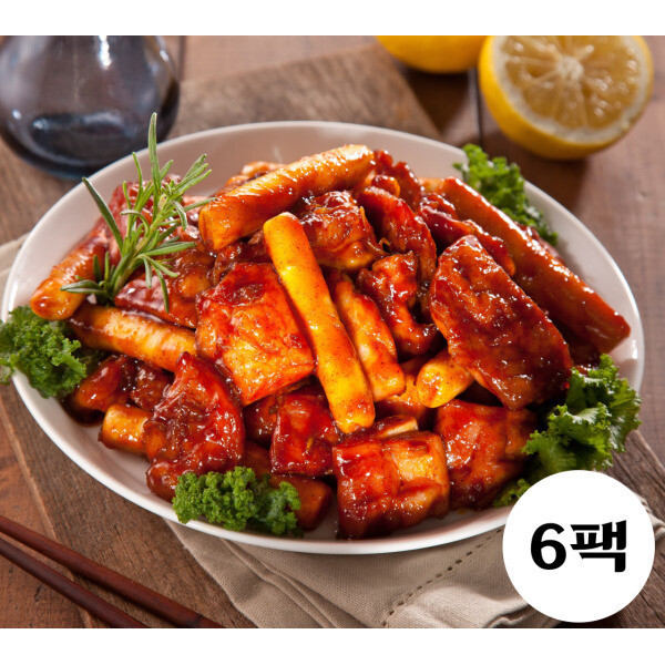닭스 숯불치킨바베큐 650g 치킨바베큐 우동면 소스 6팩