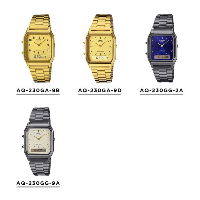 카시오 카시오 빈티지 터키석 아날로그-디지털 클래식 시계 Casio Vintage 290833 AQ-230A-2A2