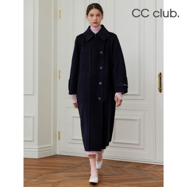 CC club 핸드메이드 더블 롱코트 BKC234MSG755