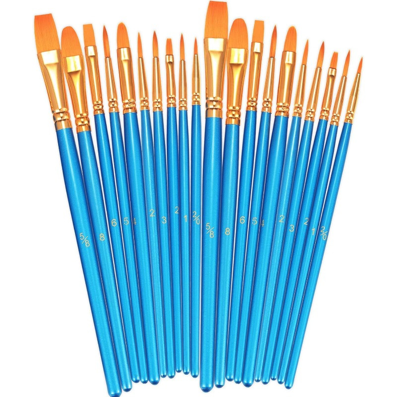 돌 페인팅 꾸미기 납작돌 Paint Brushes Set 2 Pack 20 Pcs Round Pointed Tip Paintbrushes Nylon Hair Artist Acr