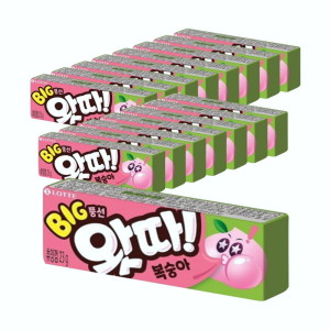 왓따 복숭아 23g X 16개 공부 껌 차량용 운동 잠깨는 부드러운 졸음방지