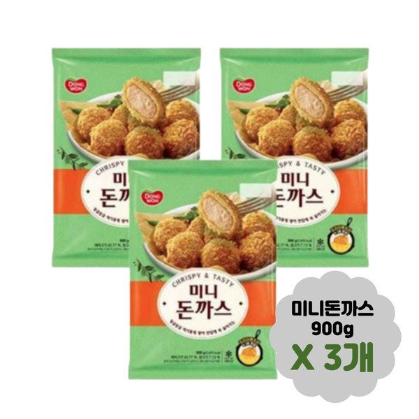 동원 동원 미니돈까스 에어프라이어 간식 900g x3개 돈가스 야식 2700g 3개