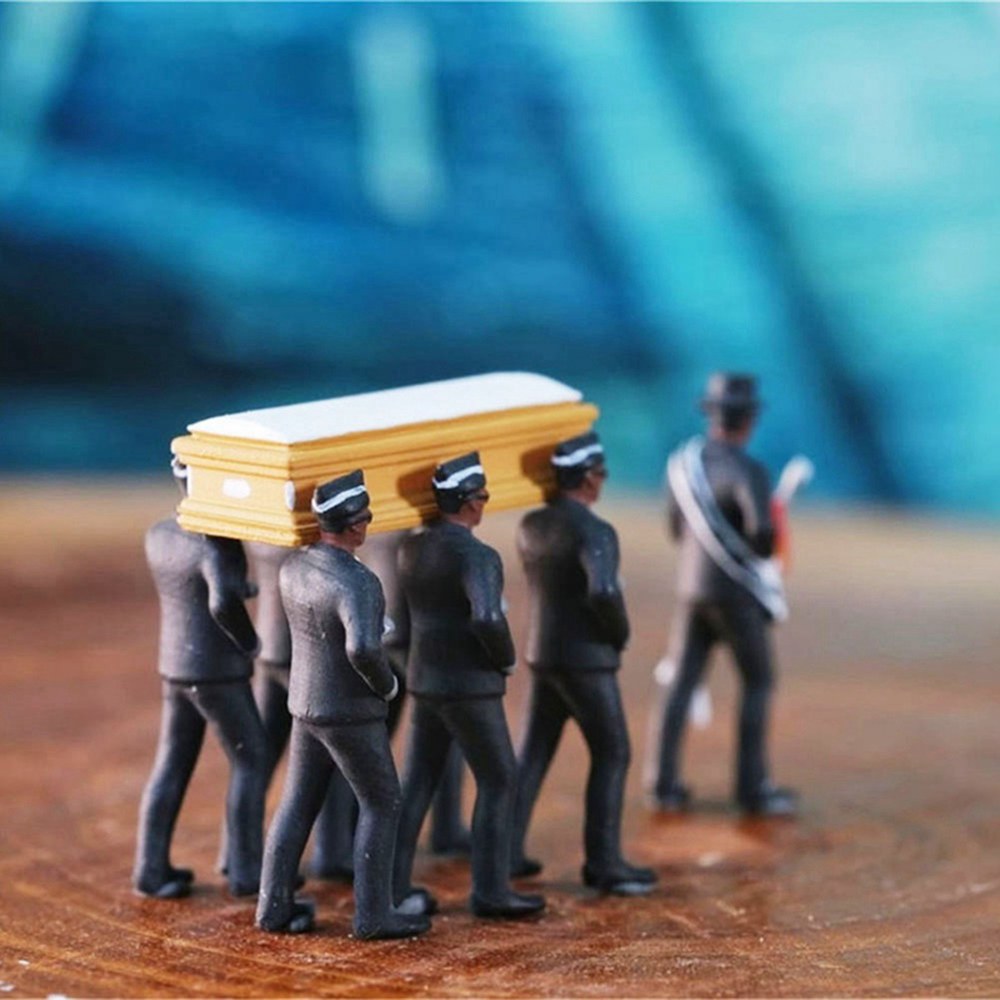 액션 피규어 자동차 장식 가나 장례 춤추는 Pallbearer 팀 모델 절묘한 솜씨 1 64