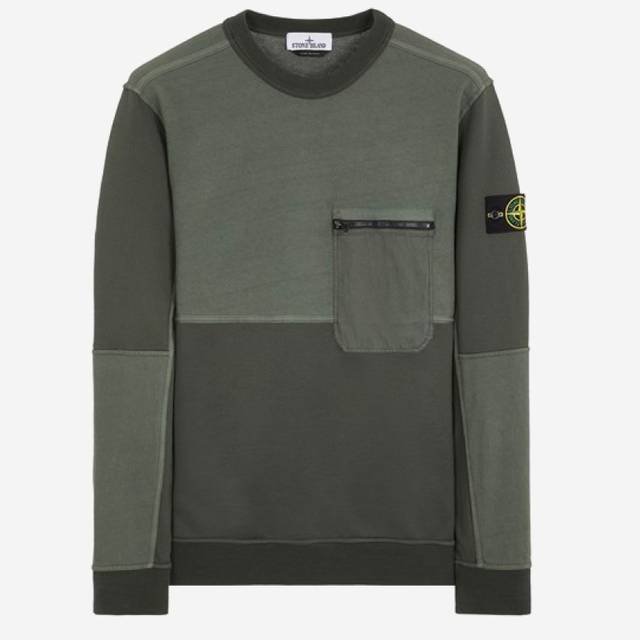 스톤아일랜드 STONE ISLAND 스톤아일랜드 24 65677 Mercerized Cotton Fleece Heavy Jersey Light Crewneck SweatshirtRegular
