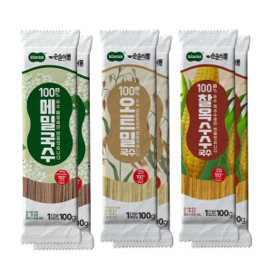 순솔 100 메밀국수 2봉 오트밀국수 2봉 찰옥수수국수 2봉 100g x 6봉 비건면 무첨가물 저칼로리면