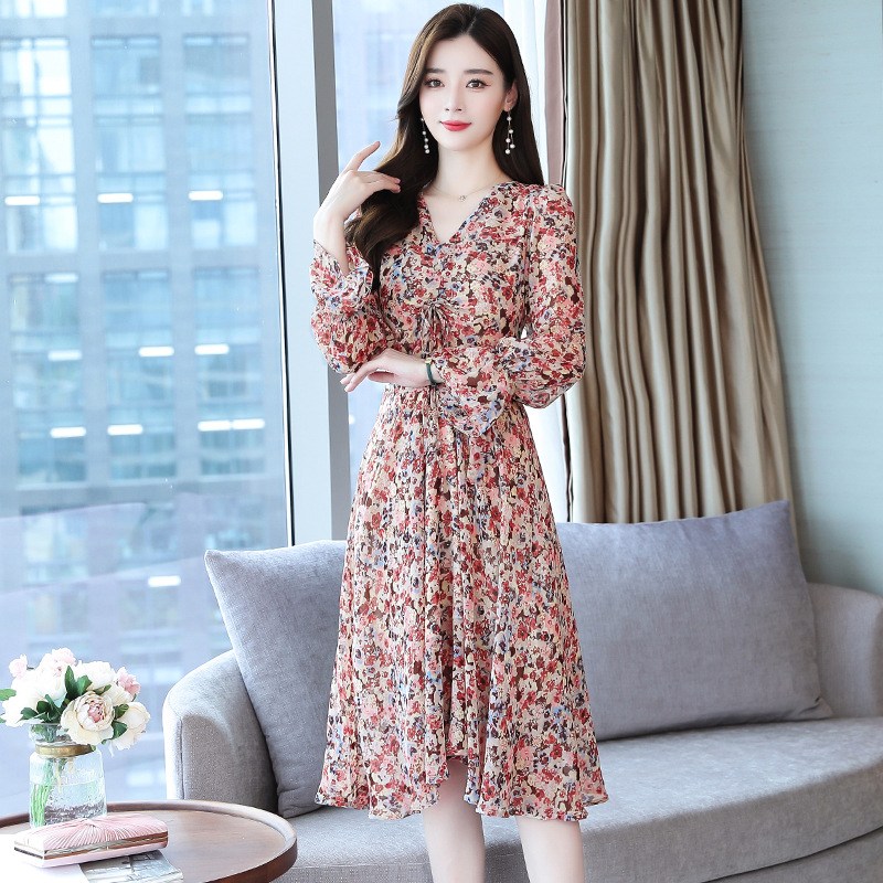 하늘 여성 브이넥 원피스 하늘비즈 A25 M 채색 A403N286