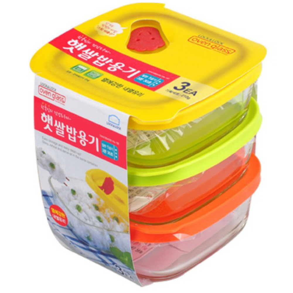 락앤락 락앤락 락앤락 햇밥용기 320mlX3조 냉동밥 이유식 스팀홀 쿠킹볼 실리콘 캡 전자렌지 용기 3개