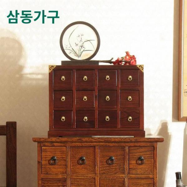 삼동원목 가정용 소형 한약장 가정용 약재수납장 빈티지 다서랍 한약상자 테이블 수납장