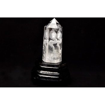 복연각 1점물 섬세 조각 수정 크리스탈 쿼츠 32x27x75mm 청룡 내각 받침대