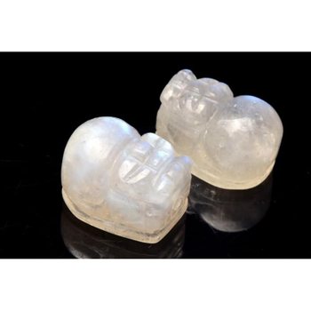 복연각 실라의 광채 문스톤 16-18x11-12mm 관통 구멍 비즈 1개