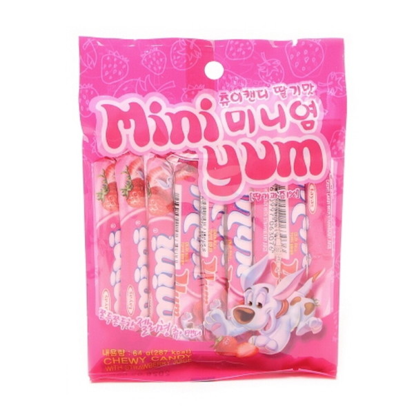 미니염 츄이캔디 딸기맛 64g X 24개 맛있는 과일맛 대용량 젤리 간식