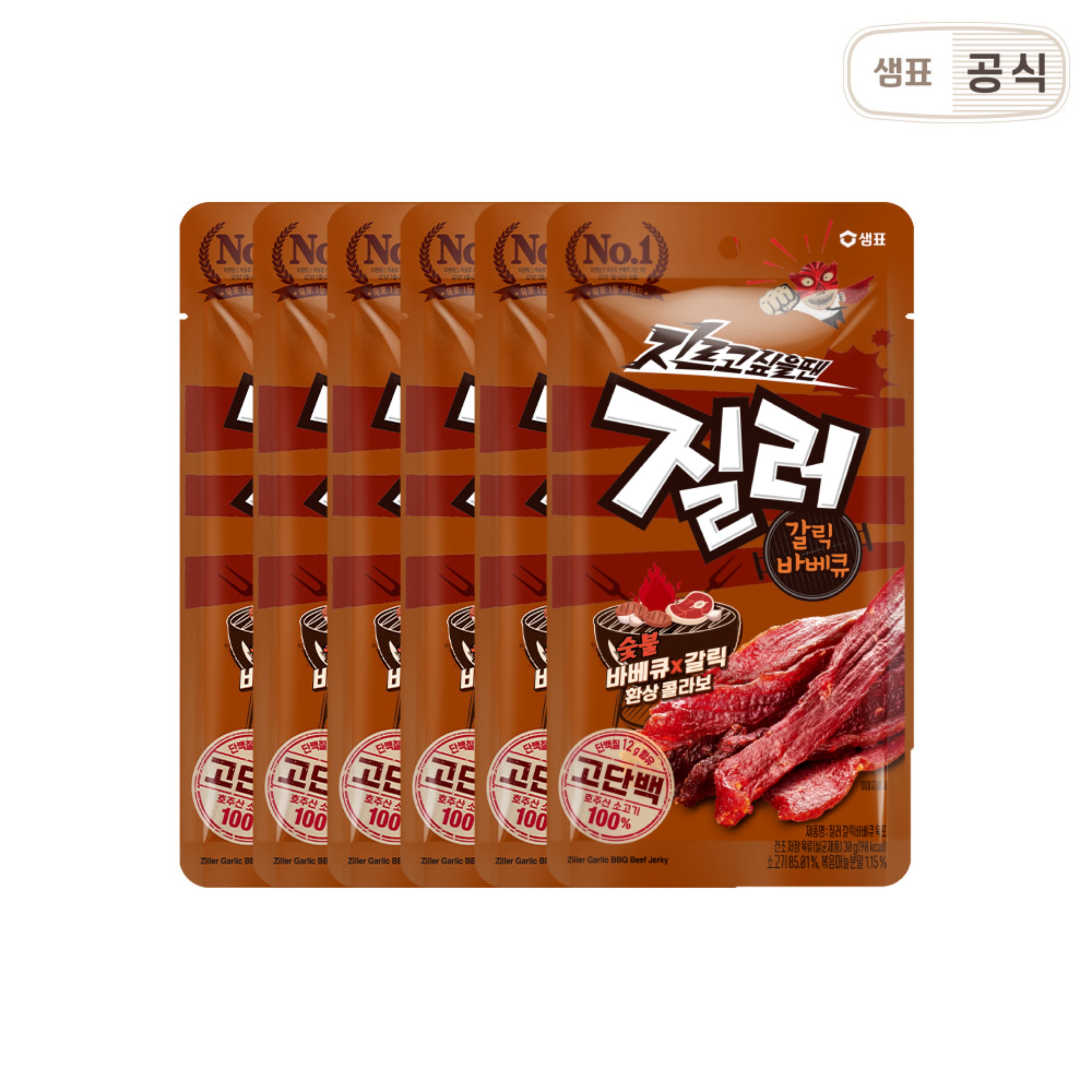 질러 질러 갈릭바베큐육포 안주 30g 6개