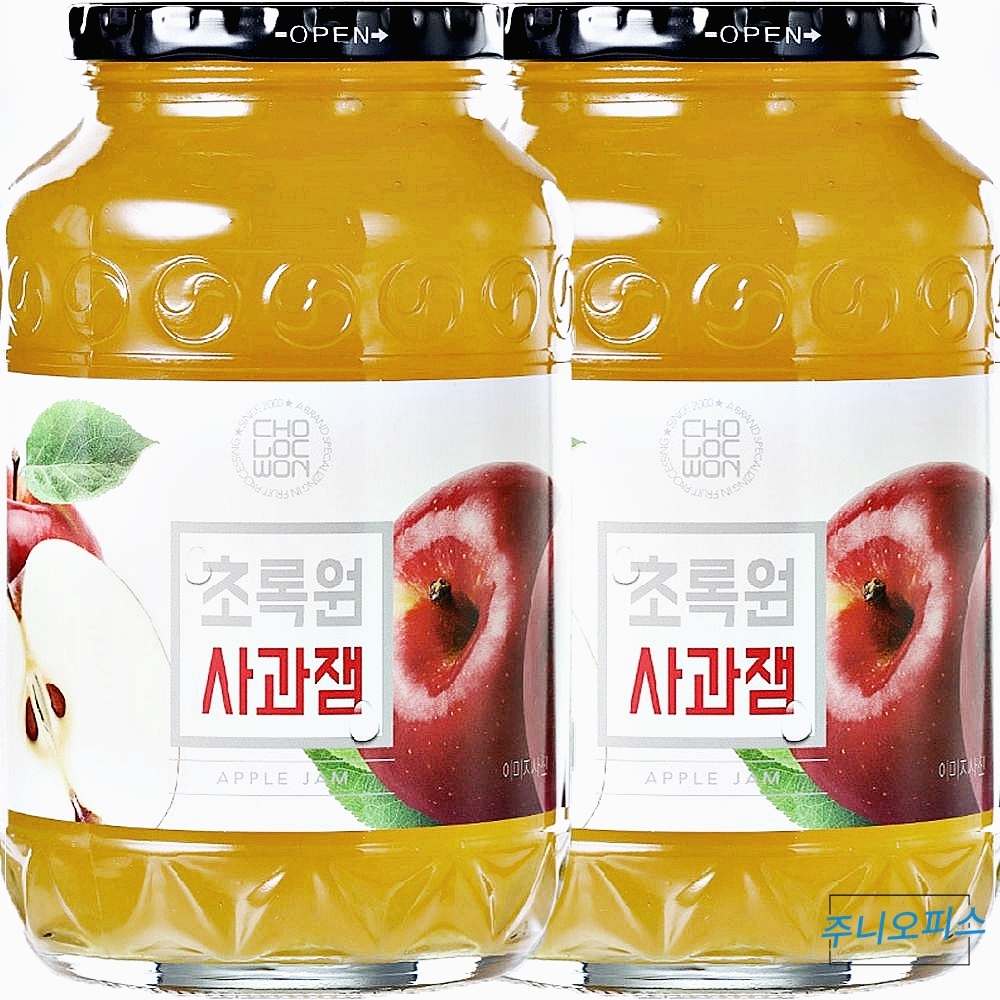 초록원 초록원 주오 사과쨈 사과잼 애플파이 와플크림 토핑 재료 베이킹 1KG 2개