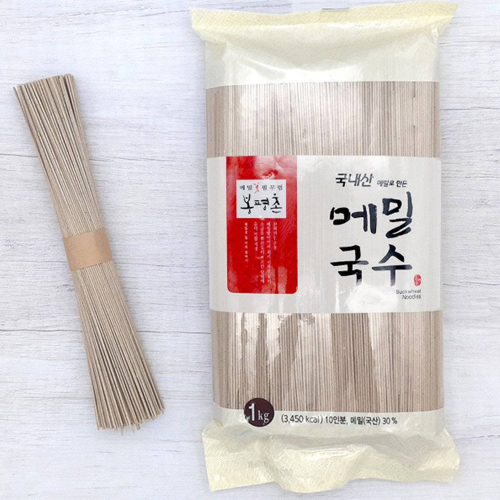 봉평농원 봉평촌 봉 촌 봉 메밀국수 1kg x 5봉 국내산 메밀 소면 소바 막국수 냉면 메밀면