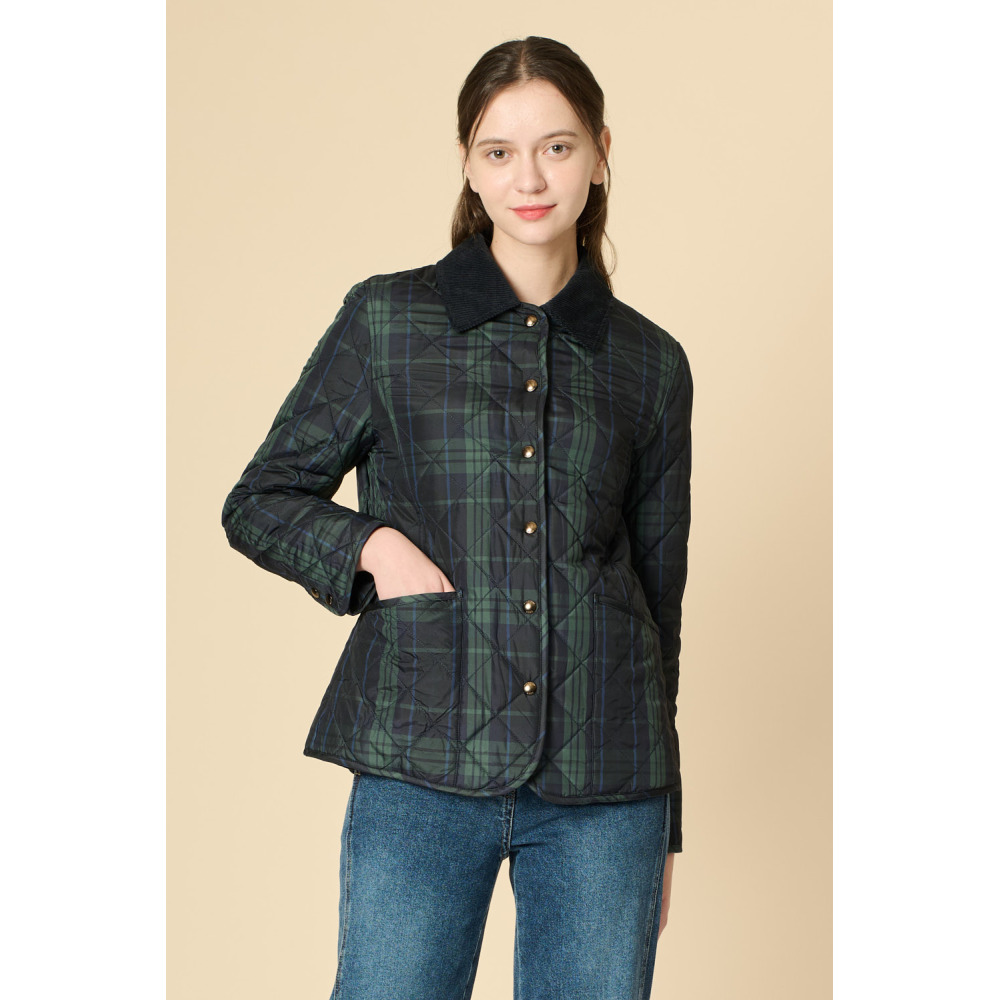 BCBG 비씨비지 BCBG 코듀로이 블록 퀼팅 점퍼 B4W9R130 378019