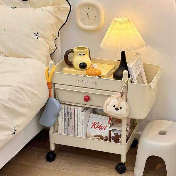 크림풍 거실 수납 카트 서랍장 수납카 비주얼 모바일 간식카트 간식걸이 음료카트