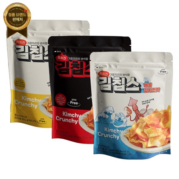 더다믐 김칩스 김치부각 40g 4봉 오리지널2봉 해물맛1봉 매운맛1봉 원산지 국산 남양주시