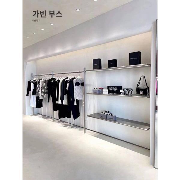 옷가게 발광층판 진열대 벽걸이형층판대 스테인리스 스틸 위 벽걸이 신발가방 선반