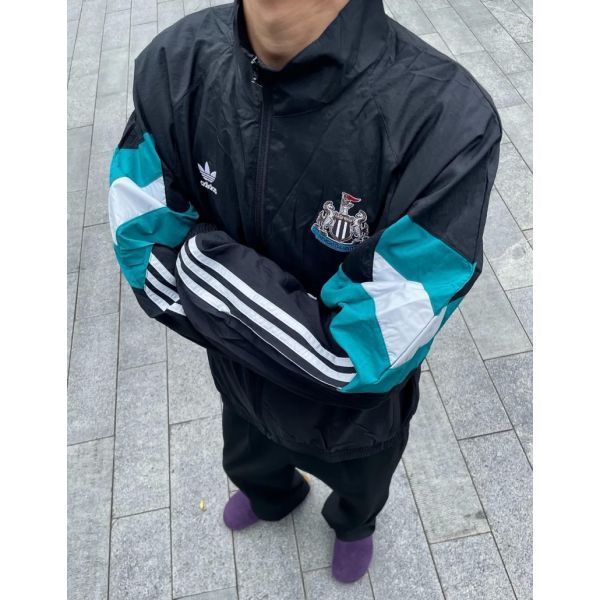 빠른 어린이 뉴캐슬 FC 오리지날 트랙탑 재킷 윈드브레이커 검정색 IX5155
