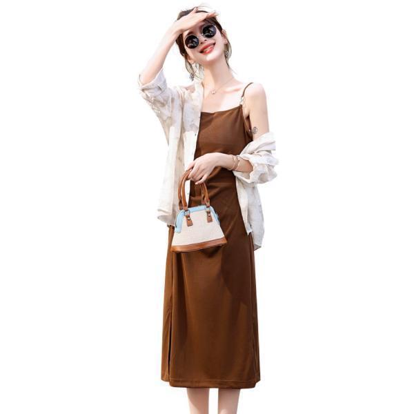 여행 그러데님 원피스 재킷 세트 우아한 세련된 디자인
