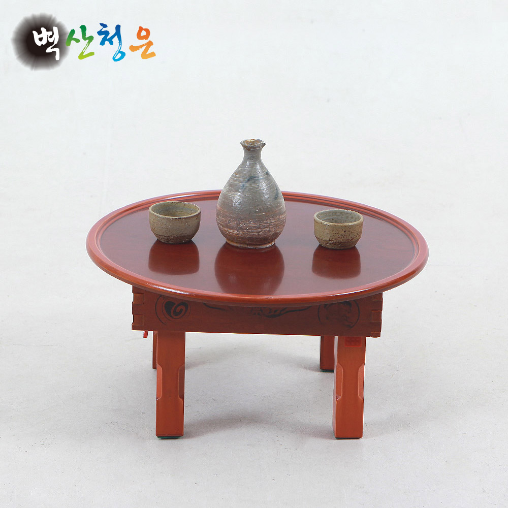 갤러리데코 전통칠기 남원 원형 유전 밥상 소반 찻상4sizes