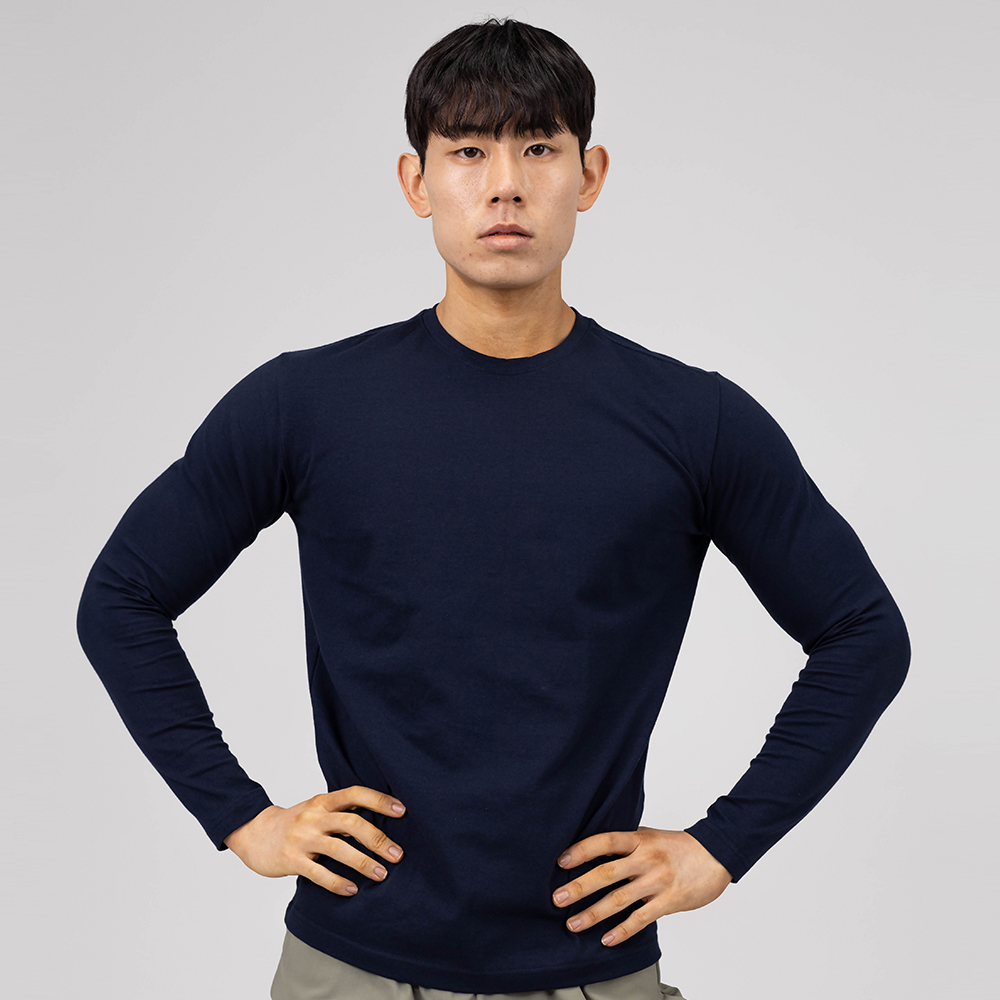 엘라모 엘라모 남성용 머슬핏 긴팔 티셔츠 M