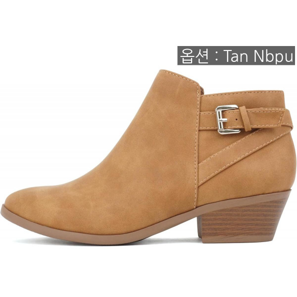 디에프디인터내셔날 소다 Soda CHOYA Womens Round Toe FauX Suede Stacked Heel Western Ankle Bootie 여자 라운드 스웨이
