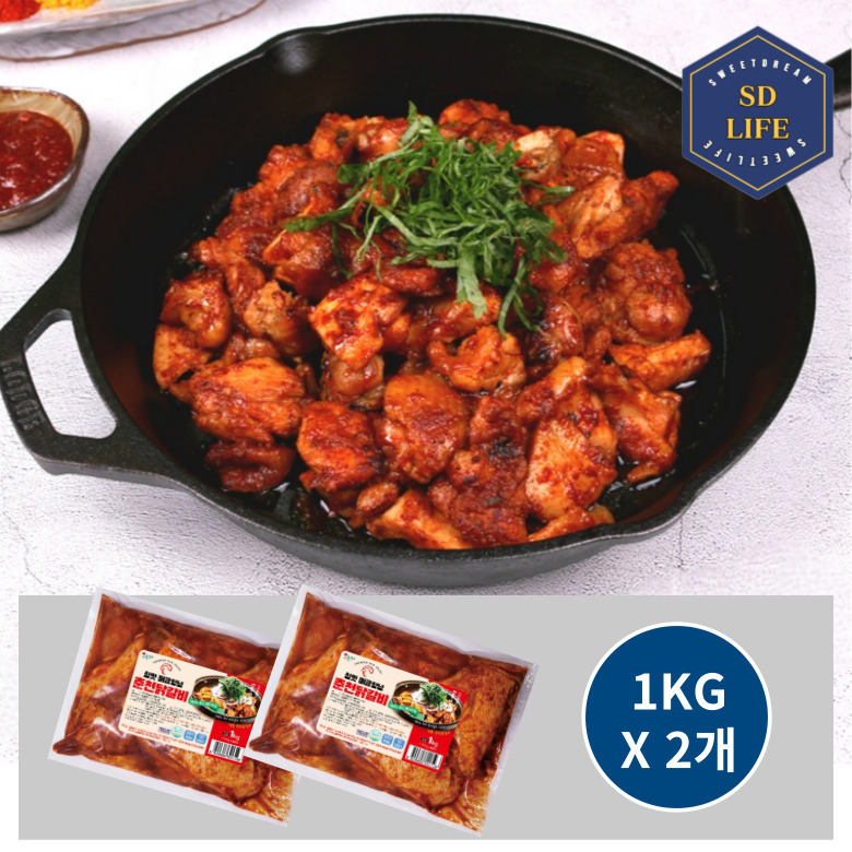 SD라이프 춘천 참맛프리미엄 닭갈비 국내산닭다릿살 냉장닭갈비 2개 1kg