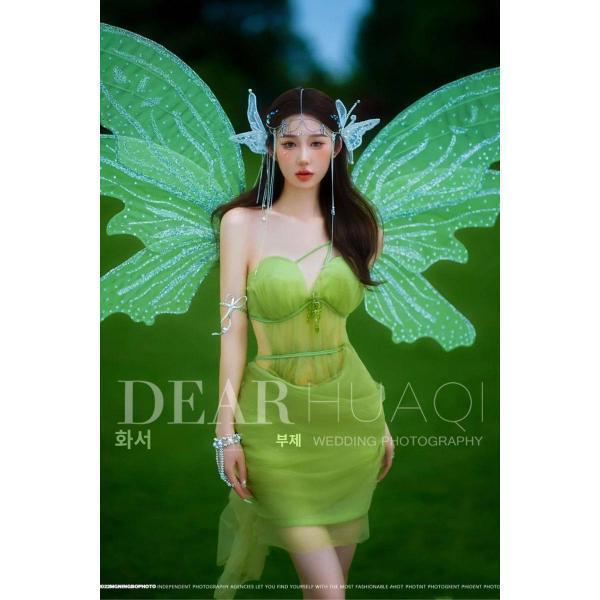 스튜디오 뉴 엔젤라베이비 오즈의 마법사 환상적인 그린 드레스를 모티브로 한 화보 촬영 의상