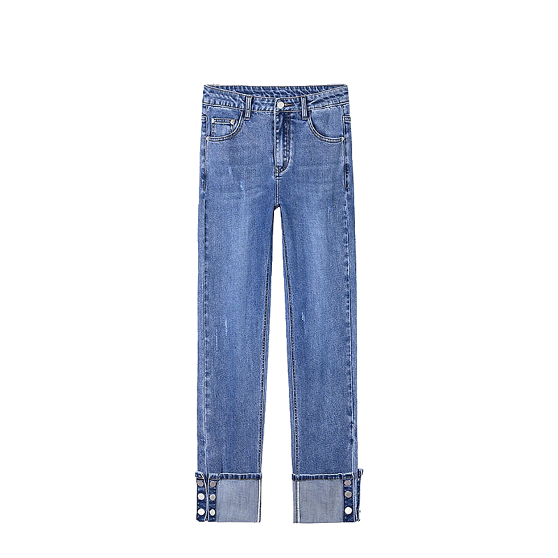 하늘 일자바지 롤업 데님 팬츠 Women s pants D01 하늘비즈 U525L051