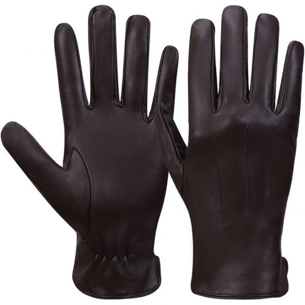 MGMOKAY 남성 럭셔리 나파 램스킨 가죽 장갑 캐시미어 안감 Large 9 5 US Standard Size Touchscreen Cashmere Li