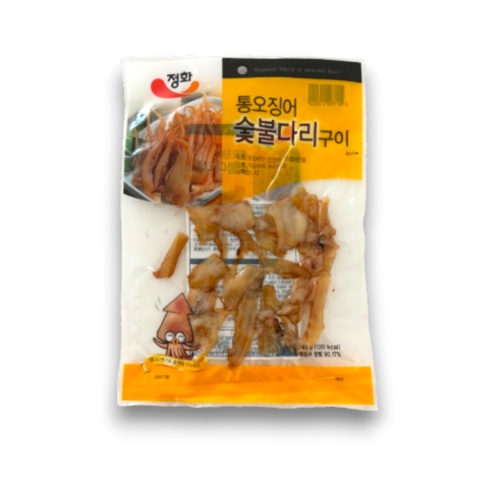 정화식품 정화식품 정화 통오징어 숯불다리구이 45g 담백한 오징어구이 간식 안주 1개